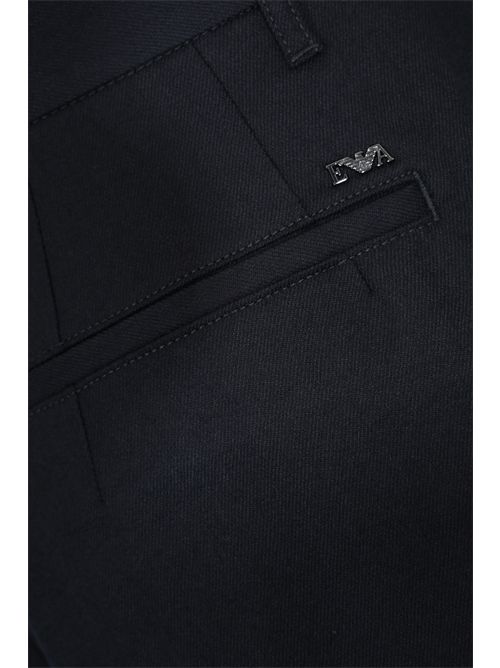 Pantaloni in twill stretch di lana vergine Navy EMPORIO ARMANI | EM003013 AF18507UB118